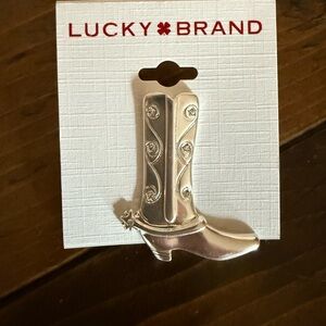 Lucky Brand Silver Boot Brooch